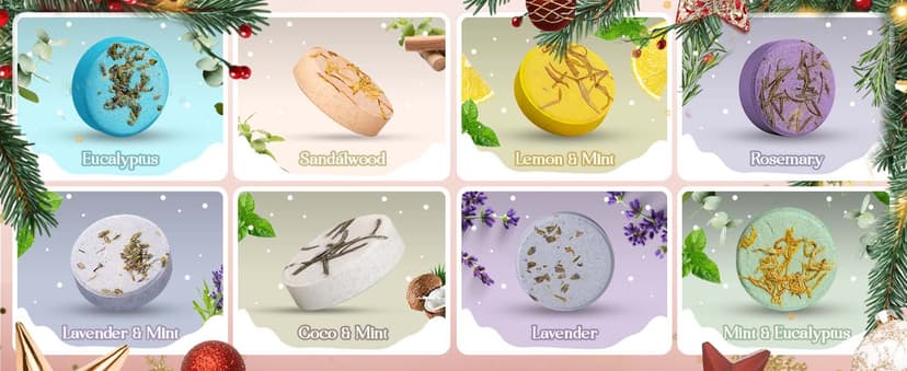 Shower Steamers Aromatherapy Birthday Gifts for Women - SWCANDY 8 Pcs Stocking Stuffers White Elephant Gifts for Adults Mom Men Teen Self Care with Natural Essential Oils Relaxation Home SPA Christmas