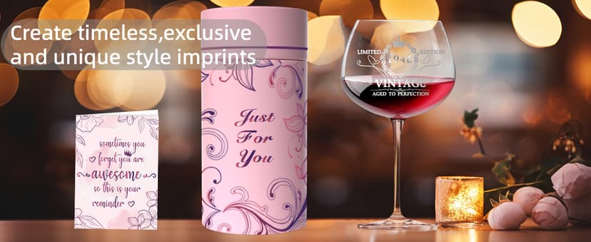 80TH Birthday Gifts for Women Vintage 1945 Engraved 80th Wine Glass, 80Year Old Birthday Decorations For Women, Funny 80 Bday Gifts Idea For Women, Friends, Daughter, Sister Mom - Turning 80 Present