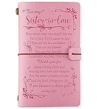 PRSTENLY Sister In Law Gifts Leather Journal, 140 Page Refillable Journal Christmas Graduation Birthday Mothers Day Gifts for Sister In Law