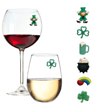 Simply Charmed Christmas Wine Glass Charms - Set of 6 Magnetic Drink Markers Great for Stemless Glasses - Winter Holiday Hostess Gift