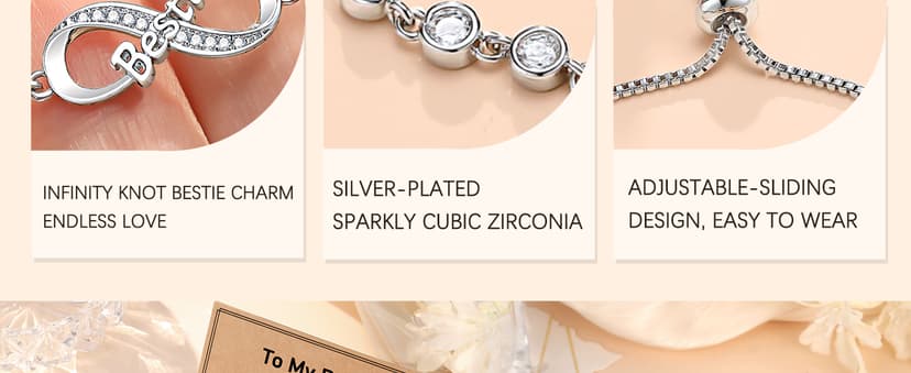 UNGENT THEM Infinity Love Heart Bracelets for Women Her Happy Birthday Valentines Christmas Presents