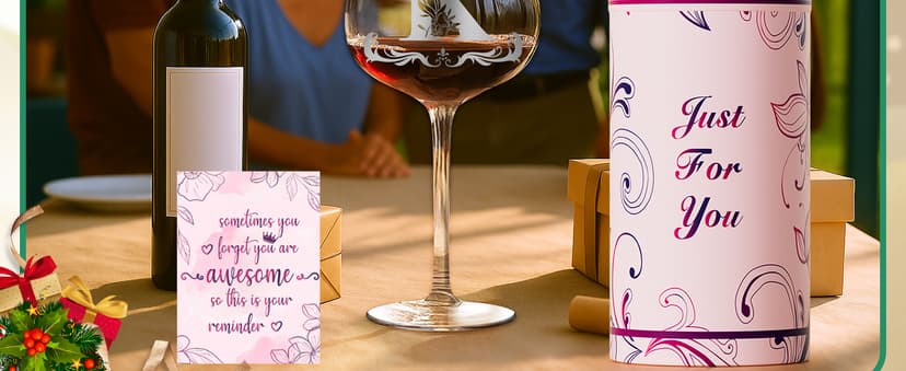 Personalized Monogram Gifts for Women - Customized Initial A-Z Wine Glass, Unique Christmas Birthday Gifts for Her, Mom, Wife, Sister, Daughter, Friend (Letter L)