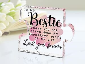 Best Friend Birthday Gifts for Women, Friendship Gifts for Women, Bestie Acrylic Puzzle Plaque Keepsake for Soul Sister Female Bestfriend Work Besties Birthdays, Graduation Gift for Her