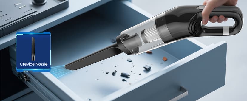 Handheld Vacuum Cordless, 26,000 Pa High Power Suction, Portable Rechargeable Car Vacuum Cleaner for Home, Pet Hair, Keyboard & Furniture, Black