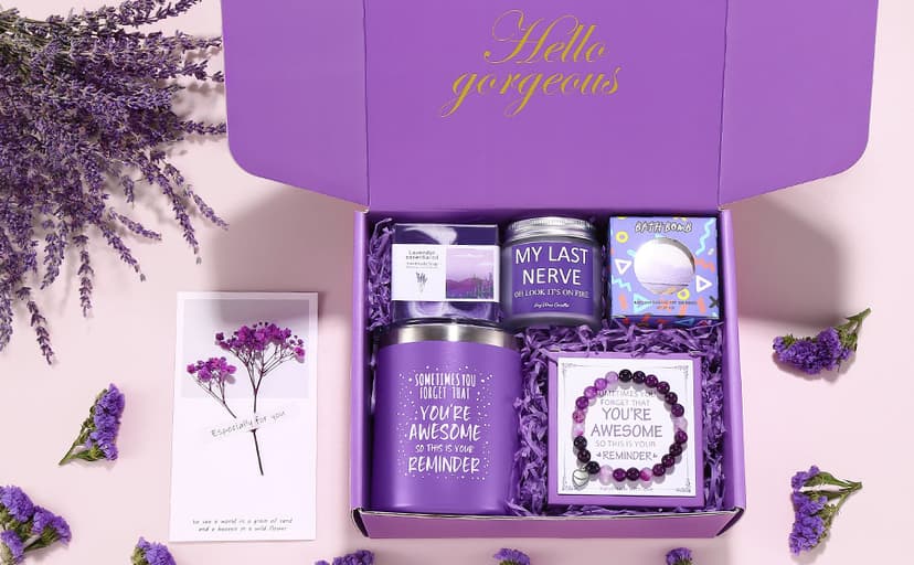 Birthday Gifts for Women, Relaxing Spa Gift Basket Set , Unique Gifts for Her, Friends, Mom, Sister, Coworker, Wife, Girlfriend, Happy Birthday Gift Ideas, Mothers Day, Christmas Gifts for Women