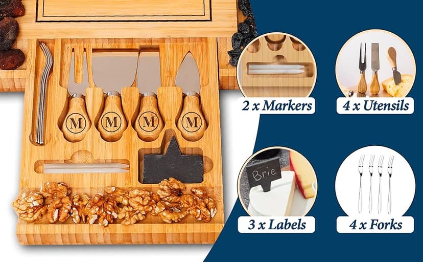 Personalized Charcuterie Board Gift Set, Christmas, Engagement - Wedding Gifts for Couples 2025, Custom Cheese Boards Gifts, Bridal Shower Gifts for Bride, Housewarming Gifts New Home for Women