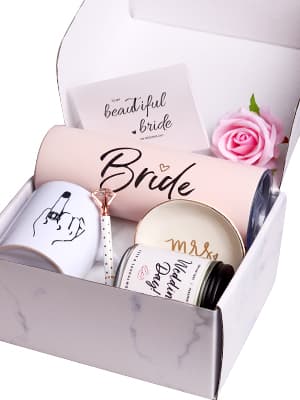 Bride To Be Gifts Box, Bridal Shower, Bachelorette Gifts For Bride, Engagement Gift For Her, Wedding Gift For Bride, Bachelor Party Gifts, Stainless Steel Tumbler Cup, Mug, Scented Candle - (Pink)