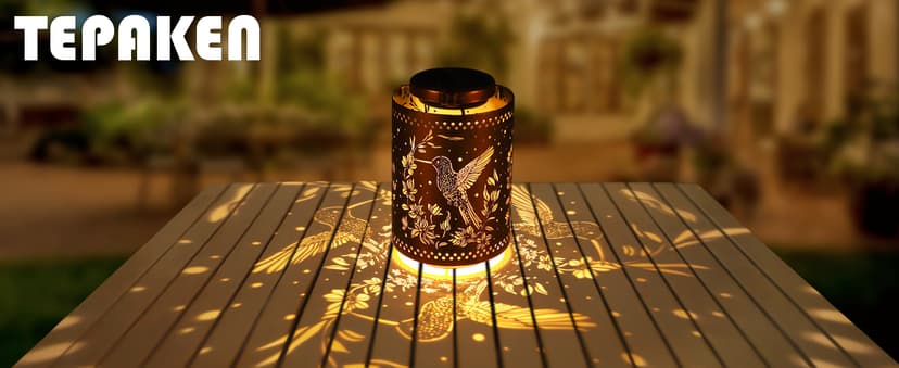 Hummingbird Solar Lanterns Garden Decor Birthday Gifts for Women Mon Grandma Metal Hanging Solar Lights Waterproof Outdoor Decoration for Outside LED Lanterns for Yard Patio Lawn Pathway Landscape