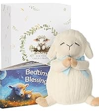Baptism Gifts for Girls and Newborn Baby, Christening Gifts Set, 7" Praying Bunny Plush Toy and Bedtime Blessing Book in Keepsake Gift Box, Ideal Easter Gifts for Kids