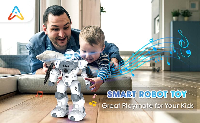 VAV Toys for 6-10 Year Old Boys Girls, Rechargeable Remote Control Robot Toy, Intelligent Programmable RC Robot with 2.4GHz Gesture Sensing, Christmas Birthday Gifts for Kids Age 6 7 8 9 10