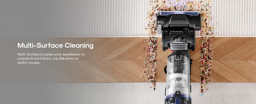 Eureka Upright Vacuum Cleaner for Carpet and Hard Floor,Powerful Vacuum with Dual Cyclone Suction,Swivel Steering,Anti-Tangle,Large Dust Cup,NEU612BL, Blue