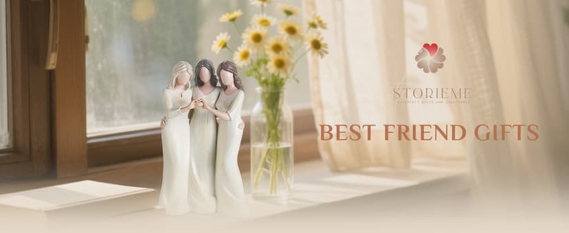 Storieme Storieme Friend Birthday Gifts for Women: Unique 3 Sisters Friendship Resin Figurines Statue - Sister Gift from Sisters - Special Christmas Friendship Day Present for Besties Female