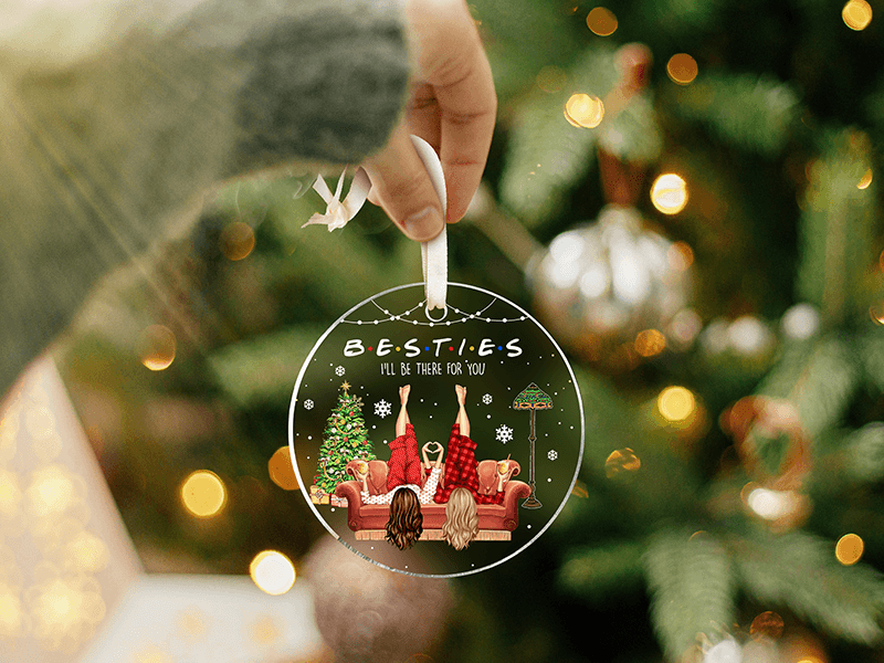 Best Friend Ornaments for Christmas Tree - Bestie Gifts - Friendship Christmas Ornaments - Acrylic Ornament