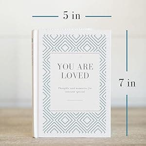 Gratbook You Are Loved Book, Personalized Why I Love You book, Easy Prompts to get your feelings on paper, Perfect for Mom, Wife, Sister, Boyfriend, Loved One, Quality Hardcover, 5 in x 7 in (White)