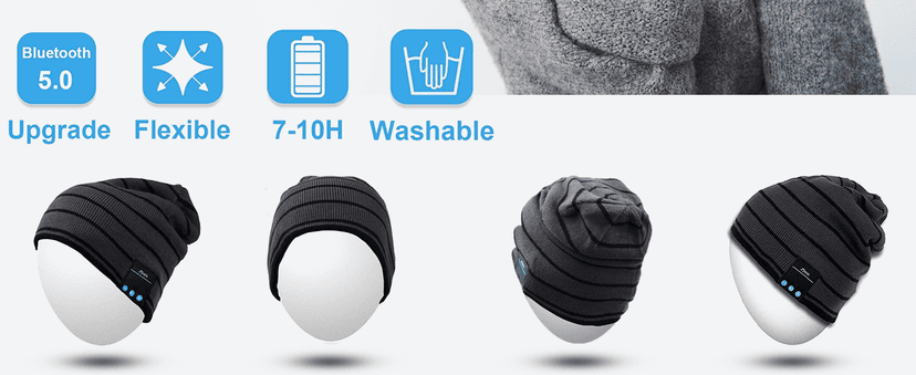 Rotibox Bluetooth Beanie Hat Wireless Headphone for Outdoor Sports Xmas Gifts