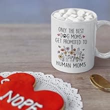Mom To Be Gift, New Pregnancy Gifts For Expecting Mommy, Only The Best Dog Moms Get Promoted To Mug, Mama To Be gifts For Birthday Day, Mothers Day, Christmas (Mom)