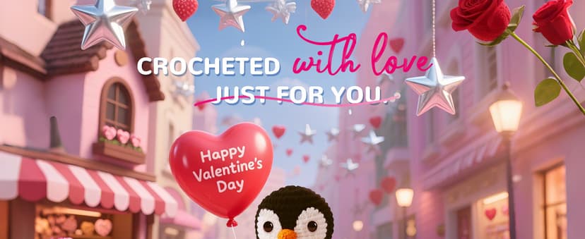 Love Crochet Couples Gifts for Boyfriend Girlfriend, Positive Emotional Support Handmade Penguin Crochet,Birthday Valentine's Day Wedding Anniversary Romantic Men Women, I Love You Gift for Him Her
