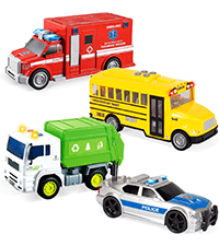 JOYIN Toddler Fire Truck Toys for 3 4 5 6 7 Year Old Boys - Fire Engine, Emergency Vehicle, Kids Firetruck, Friction Powered Car with Lights and Sounds, Christmas Birthday Gifts for Boys Girls Age 3-9