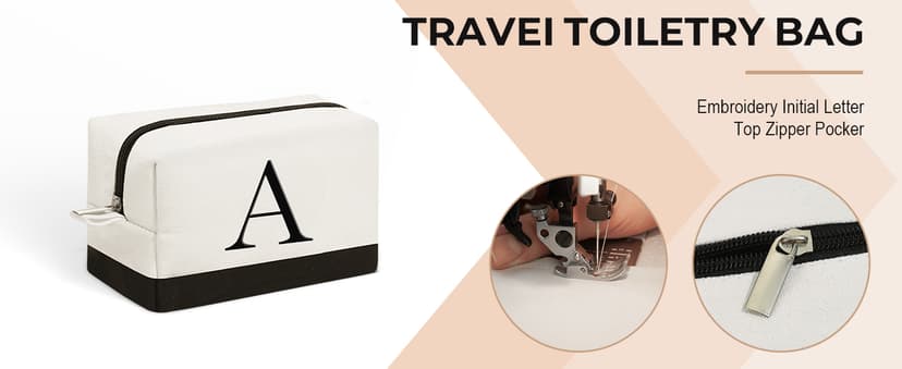 YOOLIFE Initial Canvas Tote Bag & Makeup Bag, Birthday Gifts for Women Mom Sister Friends, Bridesmaid Wedding Gifts