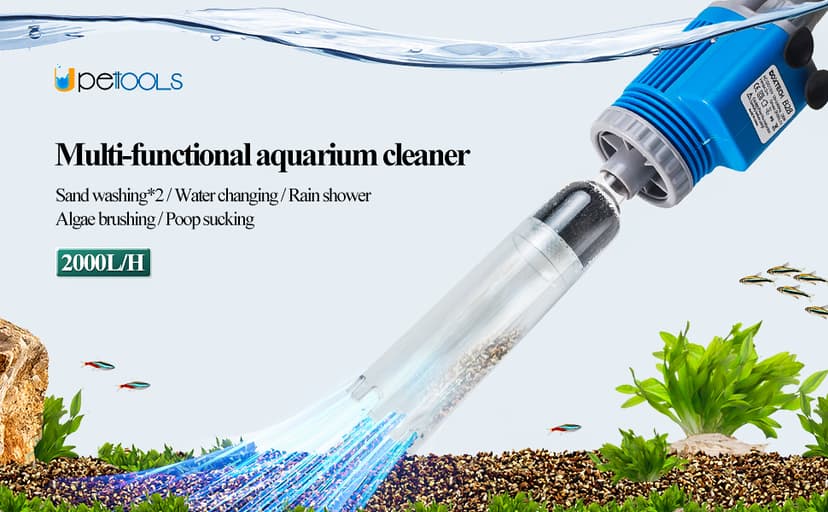 UPETTOOLS Aquarium Gravel Cleaner - Electric Automatic Removable Vacuum Water Changer Sand Algae Cleaner Filter Changer 110V/28W