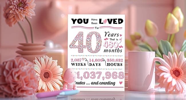 40th Birthday Card,Funny 40th Birthday Gifts for Women Her,Happy 40th Birthday Decorations for Wife,40 Year Old Birthday Card Gifts for Sister Friends