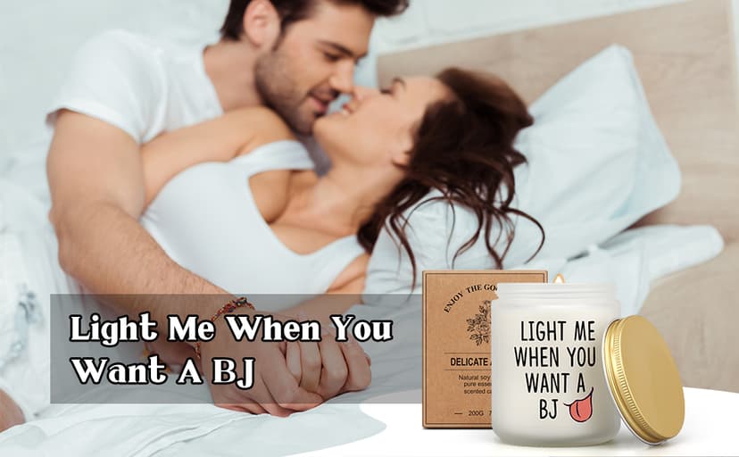 Gifts for Him - Light Me When You Want A B Candle, Funny Birthday Gifts for Men Naughty Valentines Day Engagement Anniversary Christmas Gift for Husband Boyfriend Fiance Guy