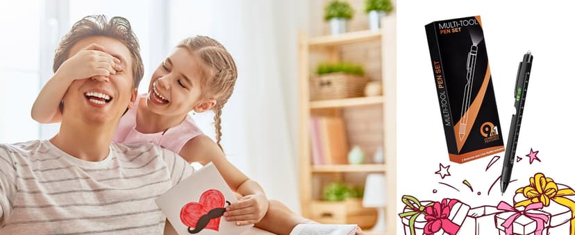 Gifts for Men, Christmas Stocking Stuffers for Men Dad Husband Adults, 9 in 1 Multitool Pen, Cool Tools Gadgets Birthday Present, Fathers Day Dad Gifts from Daughter Son