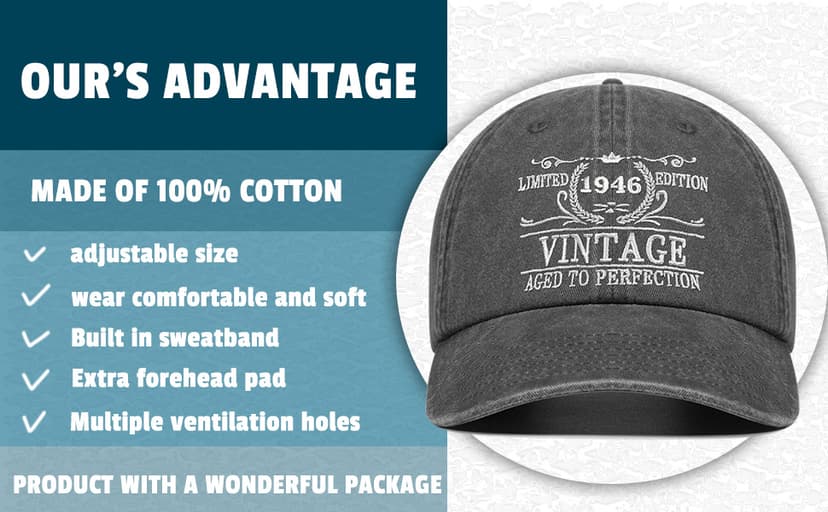 Birthday Gifts for Him Her, Unique Gifts for for Men Women, Vintage Hat