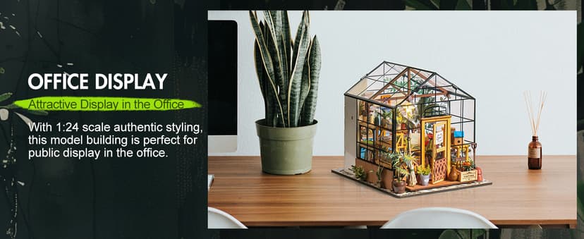 Rolife DIY Miniature House Kit Greenhouse, Tiny House Kit for Adults to Build, Mini House Making Kit with Furniture, Halloween/Christmas Decorations/Gifts for Family and Friends (Cathy's Greenhouse)