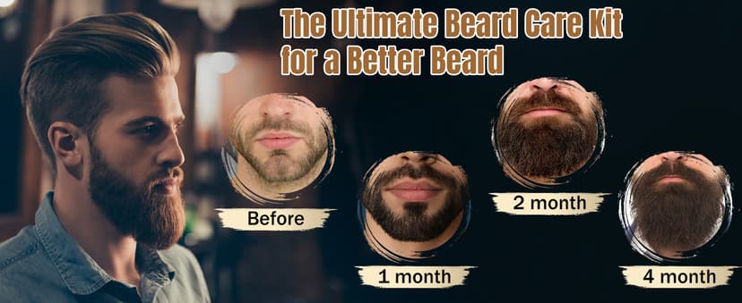 XIKEZAN Beard Kit for Men Grooming & Care w/Beard Conditioner, Wash, Oil, Balm, Brush, Comb,Birthday Fathers Valentines Gifts for Men Him Dad Husband Boyfriend Christmas Gifts Mens Stocking Stuffers