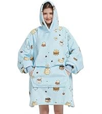 Krifey Wearable Blanket Hoodie, Oversized Sherpa Hooded as Birthday Gifts Christmas Gifts for Mom Women Girlfriend Men, Cozy Sweatshirt with Giant Pocket