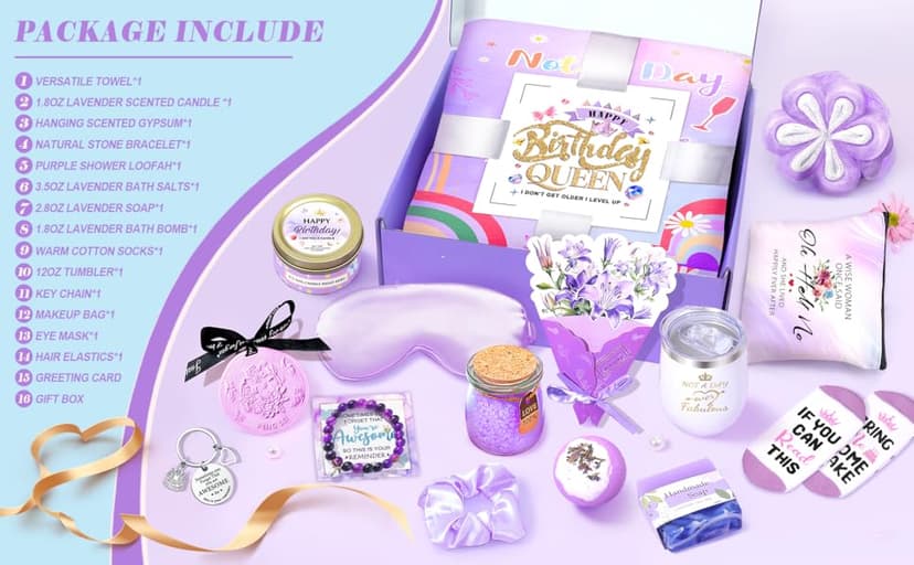 Birthday Gifts for Women Friendship, Gifts for Women Birthday Unique, Best Friend Birthday Gifts, Happy Birthday Gift Basket for Her, Friends, Coworkers, Wife, Mom, Daughter