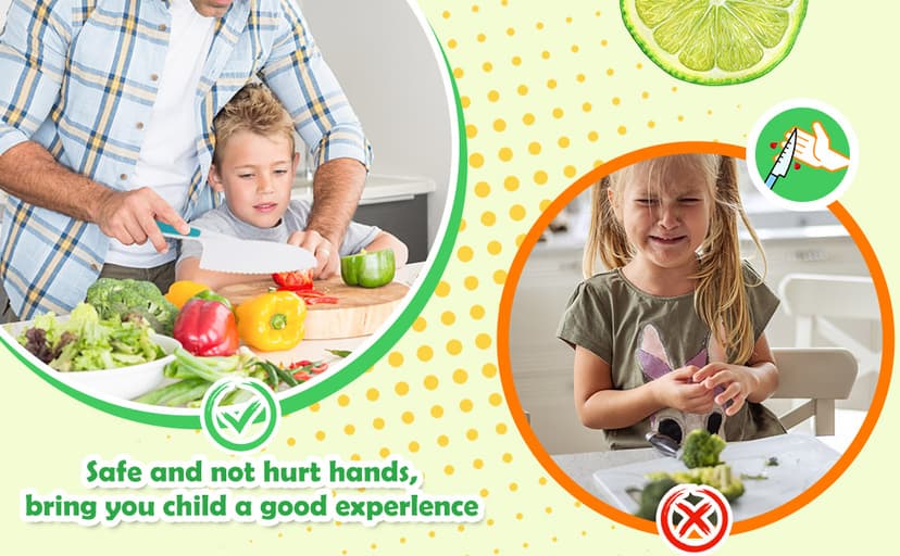 14PC Montessori Toy Safe Kitchen Knife Set for Toddler, Kids Knife Set for Real Cooking with Cutting Board, Gift for 3-12 Year Old Girl Boy Bithday Chistmas, Little Chef Cooking Tool for Kid Age 3-12