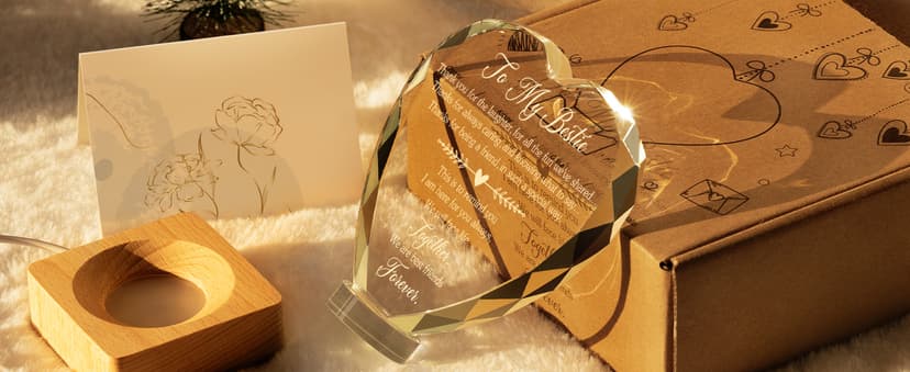 Best Gift to My Bestie 3D Illusion Lamp, to My Best Friend, 3D Crystal Night Light Gift for Bestie's Birthday, Holiday, for Best Friend Sister Girls Women Soft Warm White Colors