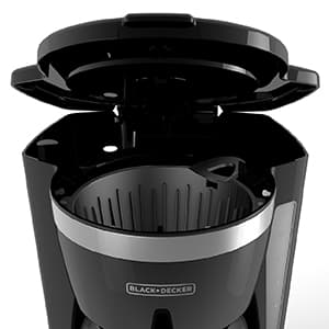 BLACK+DECKER 12-Cup Digital Coffee Maker, Programmable, Washable Basket Filter, Sneak-A-Cup, Auto Brew, Water Window, Keep Hot Plate, Black