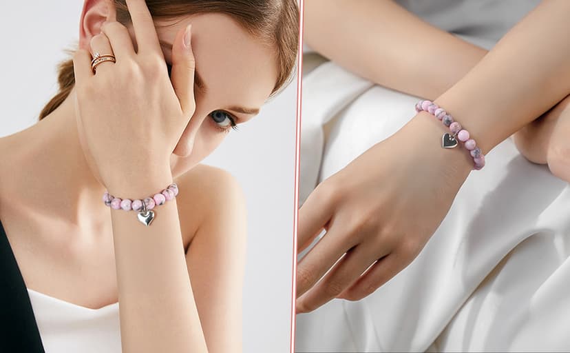 Gifts for Mom, Christmas Gifts for Mom Women, Stocking Stuffers for Women, Birthday Mothers Day gifts from Daughter Son, Unique Handmade Natural Stone Bracelet.