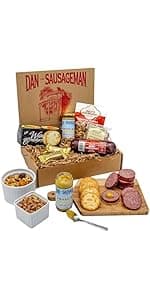 Dan the Sausageman Yukon Gift Basket - Gourmet Smoked Beef Summer Sausages, Cheese & Snacks for Easy Gifting | Perfect for Father's Day, Holidays & Any Occasion, 10-Item