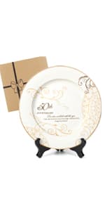 25th Anniversary Plate with Platinum Foil - Silver 25 Year Marriage Anniversary Wedding Gifts for Couple Her Him Husband Wife, 9"