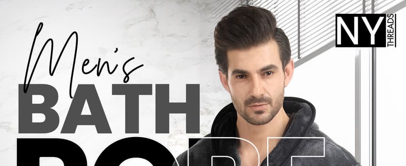 NY Threads Men's Hooded Fleece Bathrobe Plush Long Spa Robe