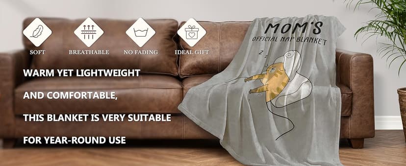 SteadStyle Gifts for Mom from Daughter or Son, Mom Birthday Gifts Blanket, Mother Presents for Christmas, Valentine's Day, Mothers Day, Fluffy Blanket for Mommy, 60'' x 50'' (Grey)