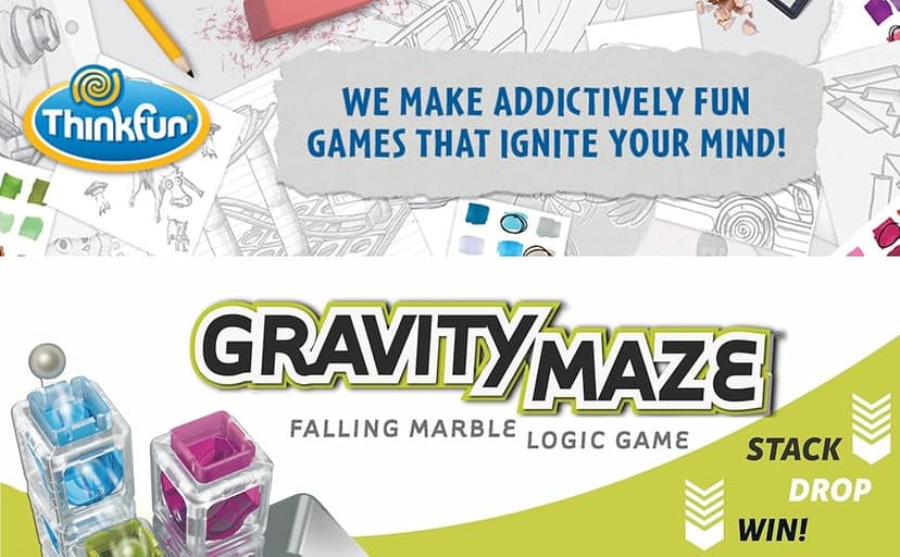 ThinkFun Gravity Maze - Falling Marble Logic Game - Challenging STEM Toy for Kids 8-12 - Gravity Marble Maze - Brain-Building Fun - Educational Gift - Boosts Critical Thinking & Problem Solving
