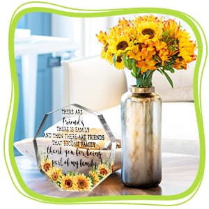 Christmas Friendship Gift for Women Girls Going Away Best Friend Birthday Gifts Friend Acrylic Plaque for Coworker Retirement Christmas Keepsake Decor(Heart)