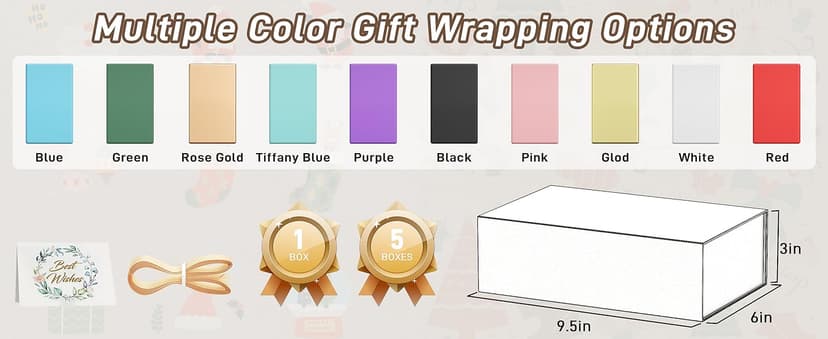 White Gift Box, 9.5x6x3'' Gift boxes for Presents with Lids Magnetic Closure Rectangle Collapsible for Bridesmaid Proposal Box, Wedding, Christmas, Halloween, Birthday Gift Packging