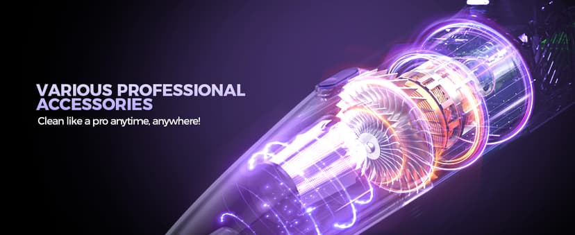 Pet Hair Handheld Vacuum Cordless: 20000PA High Power Car Vacuum with Motorized Brush and LED Light, Rechargeable Hand Held Vacuum Cleaner with Reusable Filter for Car, Home, Office & Pet, Blue