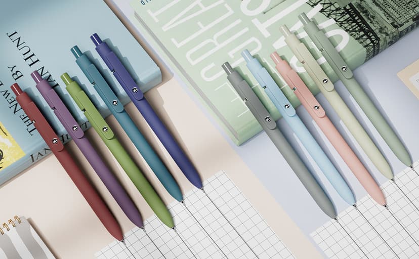 Gel Pens, 5 Pcs 0.5mm Black Ink Pens Fine Point Smooth Writing Pens, High-End Series Pens for Journaling Note Taking, Cute Office School Supplies Gifts for Women Men (Morandi)