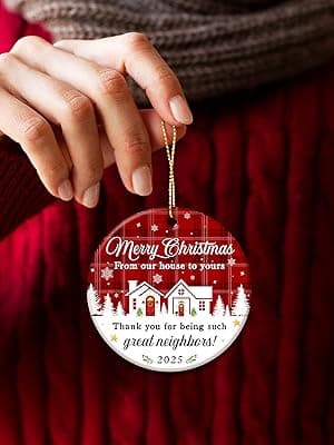 ZAGKOO Neighbor Christmas Ornaments 2025 - Best Christmas Neighbors Gift Ideas, Great Gifts for Next Door Neighbor - Friendship Gifts for Neighbors, Women, Men - Ceramic Keepsake 2025