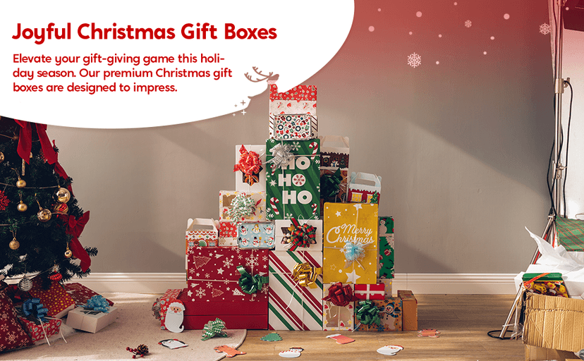 JOYIN 12PCS Christmas Cookie Boxes for Gift Giving, 8.75" x 5.75" x 2.75" Xmas Holiday Bakery Treat Boxes with Window, Kraft Cookie Tin Container Box for Baked Goods, Cupcake, Pastry, Candy, Brownies