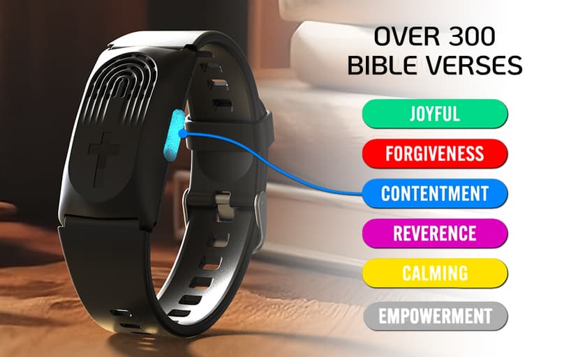 LIAISE Wearable Audio Wrist Band, WWJD Bracelet and Audio Bible, 300+ Verses from NIV, Jesus Bracelet Speaker, Christian Wristband, Christian Gifts for Men, Christian Gifts for Woman (White)