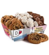 David’s Cookies Gourmet Assorted Cookies and Brownies Gift Basket - 12 x 1.5oz fresh baked cookies and 10 x 2oz individually wrapped brownies - Great for Sharing, Ideal Gift for All Special Occasions