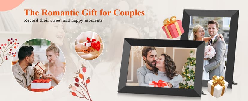 BIGASUO 10.1 Inch WiFi Digital Picture Frame, IPS HD Touch Screen Cloud Smart Photo Frames with Built-in 32GB Memory, Wall Mountable, Auto-Rotate, Share Photos Instantly from Anywhere